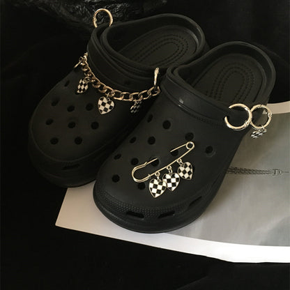Light Luxury Checkerboard Hole Shoes Accessories Buckle 39efc38e c7fd 48d6 95c6 b647b8c0ea9b