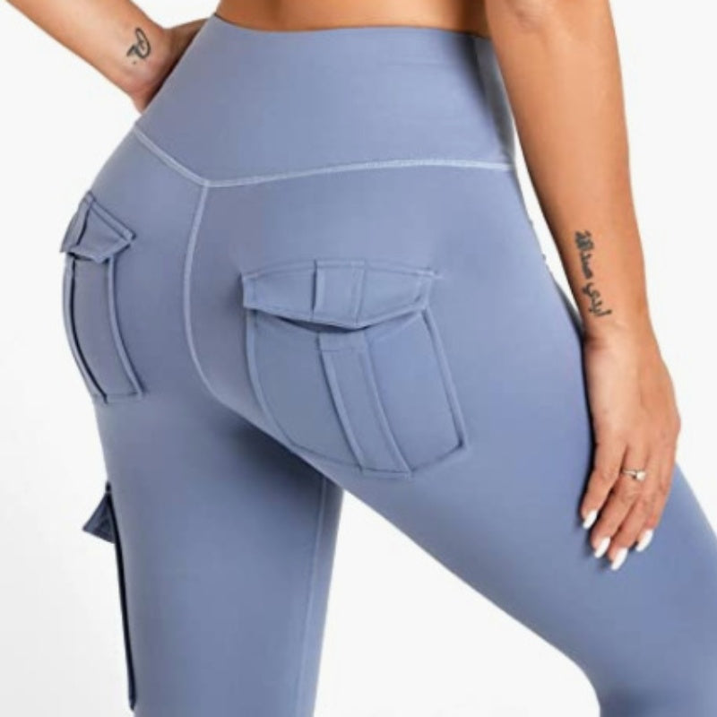 Multi-pocket pants women overalls stitching tight-fitting sports running fitness yoga pants 3a095501 0ad3 4f54 832c a391e9dbb