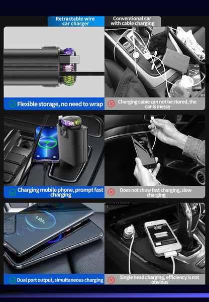 Multifunctional Purple Light Car Phone Charger