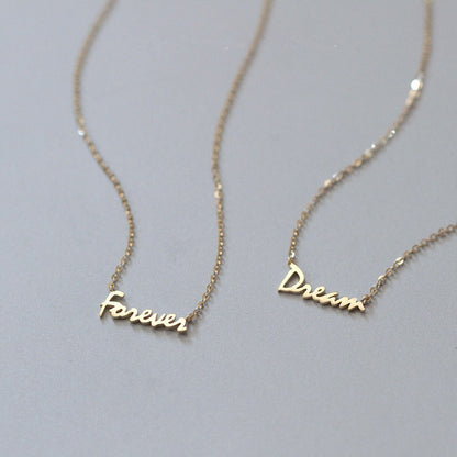 Sterling Silver Plated 14K Gold Necklace Women Forever English 3a2f2461 a9bd 40c7 8877 127a9d1d3c06