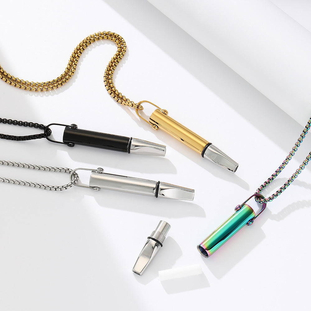 Breathing Resistance Whistle Necklace Round Tube Built-in Cotton Core 3a315930 e7d3 44c7 8821 e13a417bd4c3