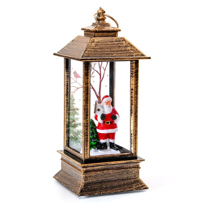 Christmas Portable Oil Lamp Santa Claus LED Night Lights Battery Powered Indoor Outdoor Hanging Lanterns Festive Party Decora