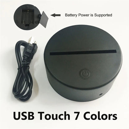 مصباح طاولة كروي ثلاثي الأبعاد مزود بمنفذ USB ليلي، RGB، إبداعي