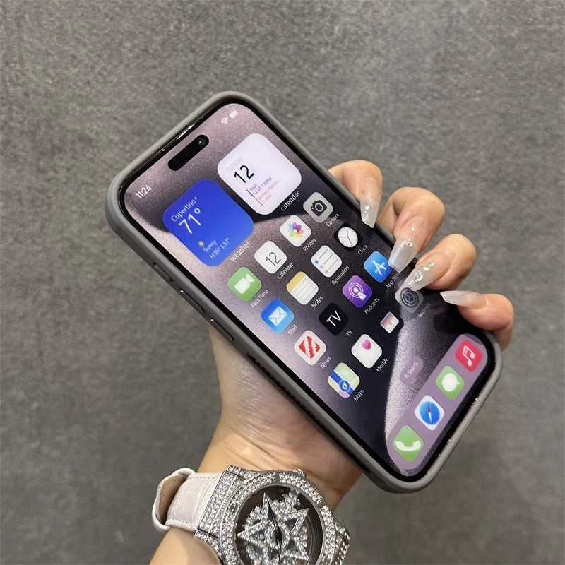 Breathable Heat Dissipation Mesh Case For ApplePhone 15 14 13 12 11 Pro Max Plus Matte Cooling Metal Lens Ring Hard Bumper Co