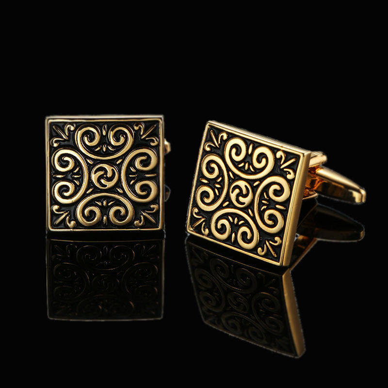 Men's Shirt French Cufflinks High Quality Enamel Vintage Pattern Laser Metal Cube Cufflinks 3a5b0bc7 68a7 4e0e b59a 7e29b9244