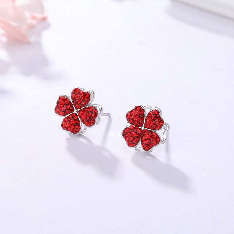 Sterling Silver Double-sided Four-leaf Clover Can Be Opened And Closed, A Double-wearing Clavicle Chain 3a8fb0d4 acc1 4495 96