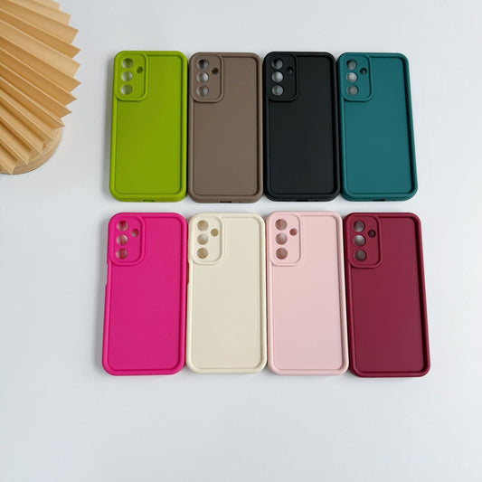 Solid Color Minimalist Silicone Soft Shell Phone Case - 图片 1