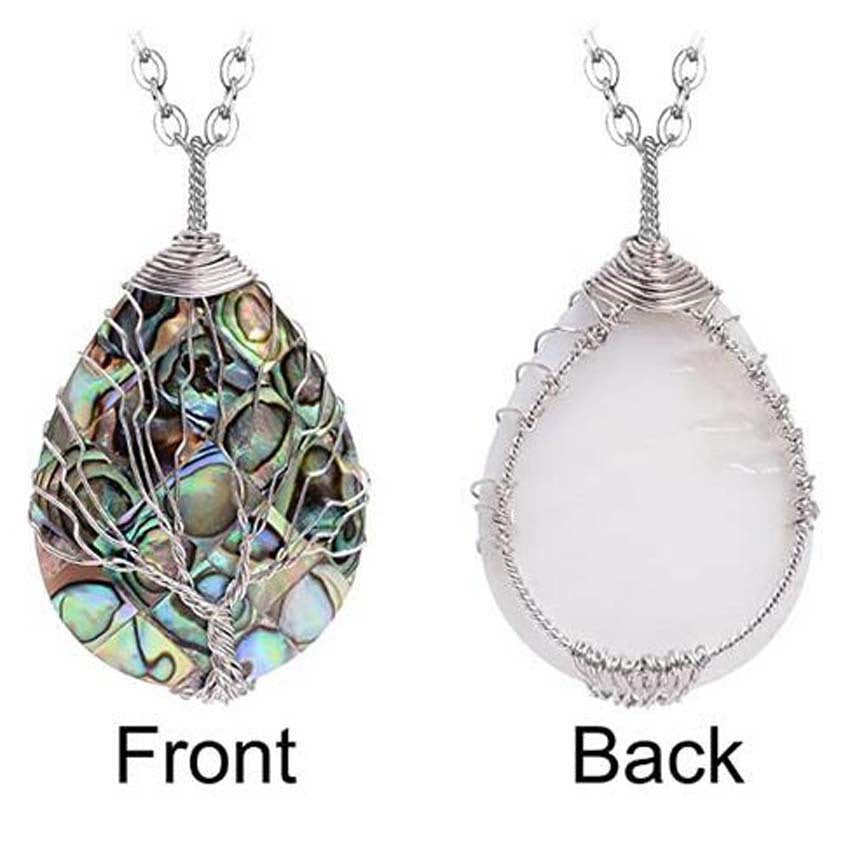 Natural Abalone Shell Drop Shaped Tree Of Life Pendant 3aa4346c 0609 4bf7 8f03 4377df978129