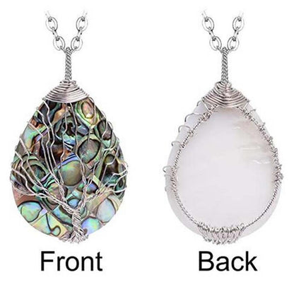Natural Abalone Shell Drop Shaped Tree Of Life Pendant 3aa4346c 0609 4bf7 8f03 4377df978129