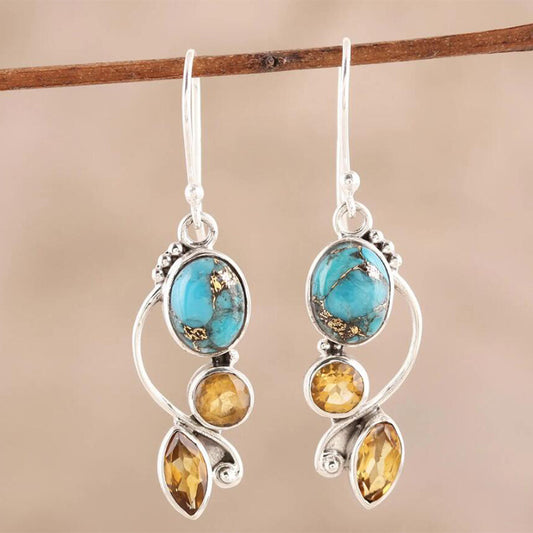 Multi-Color Zircon Earrings European And American 3ab4dd1e c541 4637 adb2 404feba41c79