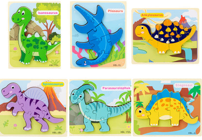 Baby Wooden Cartoon Dinosaur 3D Puzzle Jigsaw for Kids Montessori Early Learning Educational Puzzle Toys 3ab80d49 7857 4cb0 a