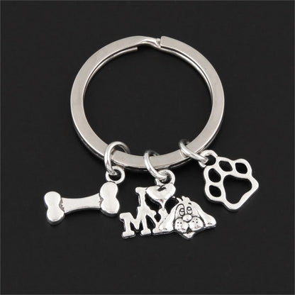 Pet I Love My Dog Bone Paw Keychain 3ac1e7a3 7853 44be 9392 77e9f51688e0