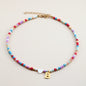 Colorful Beads Initial Choker For Women Stainless Steel Lett 3ac461c5 715c 4dbc 893e 0c1ffb5fa71b
