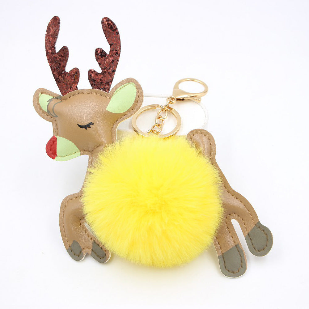 Christmas Deer Pompons Bag Accessories Keychain Pendant 3ad824f4 c6d8 4173 9c63 f319219d7991