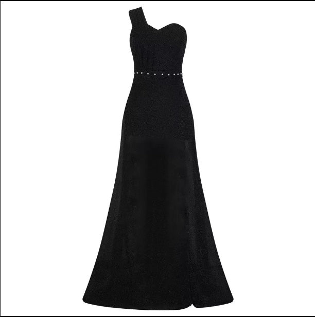 Women's Clothing One-shoulder Sleeveless Bronzing Split Dress 3adc325e 5539 4803 9e9f f43bc949cece