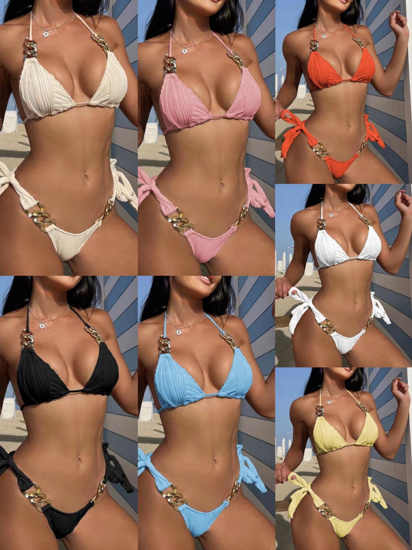 European And American Split Swimsuit Chain Bikini 3ae554f4 4bc1 45c4 85e6 cfe5d4b34893