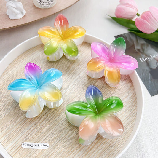 Rainbow Plumeria Rubra Barrettes Gradient Flower Barrettes 3b04ec23 f75c 4627 9bb3 52e00c93030c