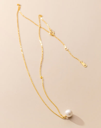 S925 Silver Temperament Single Shell Pearls Synthetic Pearl Simplicity Necklace 3b1cdd0f 9d6f 4d5c a86d ff61a36b5471