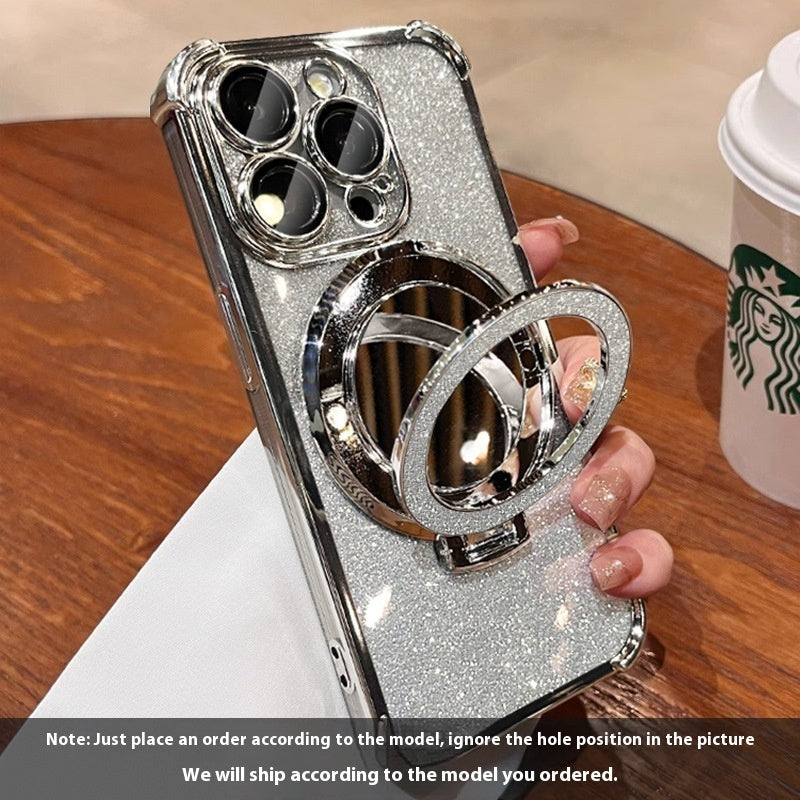 Applicable To 15 Phone Case Iphone16 Glitter Folding Bracket Protective Cover Drop-resistant 3b40e916 4788 447c bb86 51f10c55
