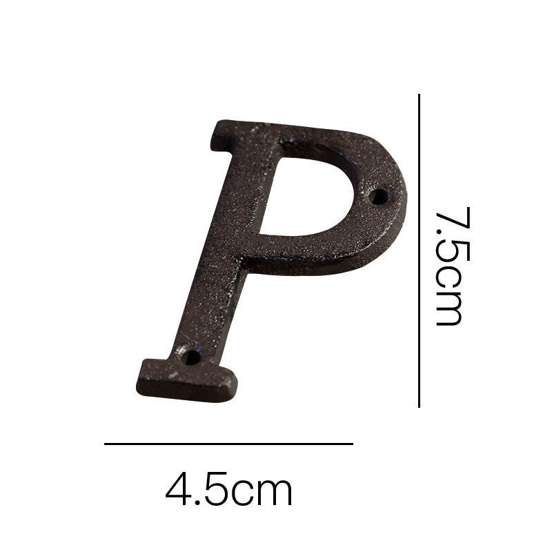 European-style Retro Cast Iron Three-dimensional Wrought Iron 26 English Letters Door Number 3b7612f2 a182 4231 90c2 bb0799e9