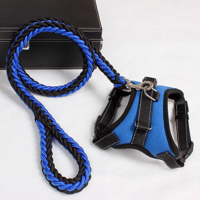 New Nylon Medium Large Dog Harness Collar K9 Padded Extra Reflective Collar Puppy Lead Pets Vest Dog Vest Husky Dogs Supply 3