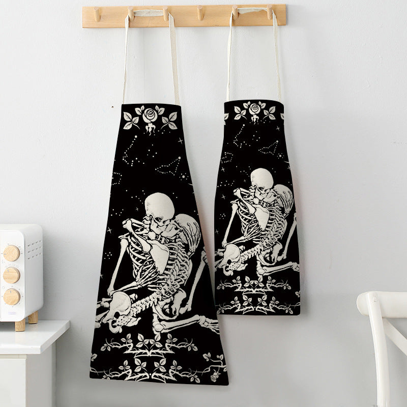 Halloween Skull Printed Cotton And Linen Apron 3bbd678b 6776 4c7e aa4a 973ccba8c3aa