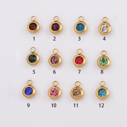 65mm Gold Titanium Steel 12 Birthstone Pendant Ornaments Accessories - HD Wireless Product #5