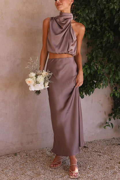 Women's Satin Multi-color Slim Fit Casual Two-piece Suit 3bd8a233 5262 4563 b4cb e4788f4a0c49