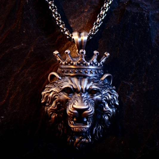 Crown Lion's Head Pendant Necklace 3be62fa8 184f 4682 b0cc 8a876f71cec4