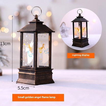 Christmas Portable Oil Lamp Santa Claus LED Night Lights Battery Powered Indoor Outdoor Hanging Lanterns Festive Party Decora