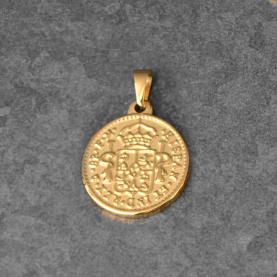 Roman Statue Gold Coin Wheat Ear Round Necklace Single Pendant 3c0a0881 d964 4610 a9a6 df1cfd29e0c3