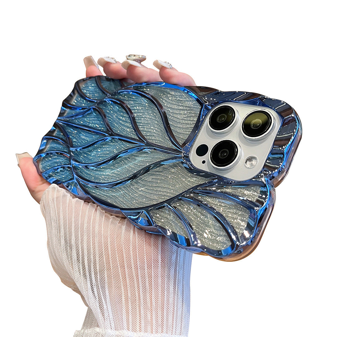 Three-dimensional Leaves Phone Case Light Luxury Electroplating 3c21ae60 c8ec 4ed7 8f45 c7ed0f3ba102