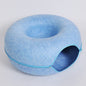 Four Seasons Available Cat Nest Round Woolen Felt Pet Dual-use Cat Nest Tunnel Interactive Training Toy Grey Felt Cat Nest 3c
