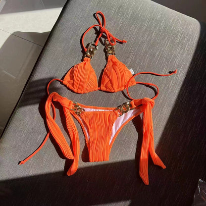 European And American Split Swimsuit Chain Bikini 3c92ecb0 7f67 41a3 81c9 3d95480af79e