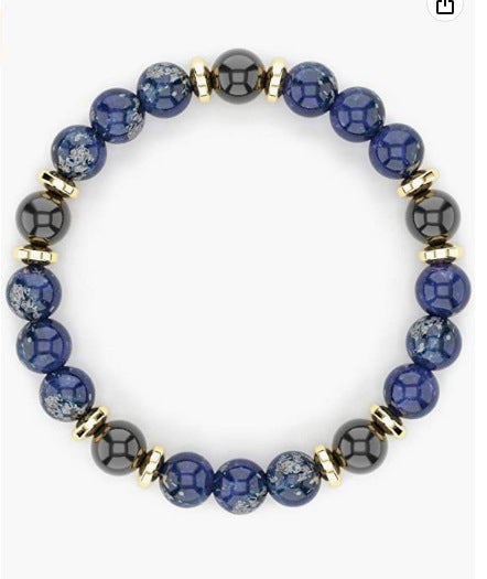 Unisex Lapis Lazuli Chiffon Black Agate Bracelet 3ca5603b 768b 48fd b257 98b0a061733c