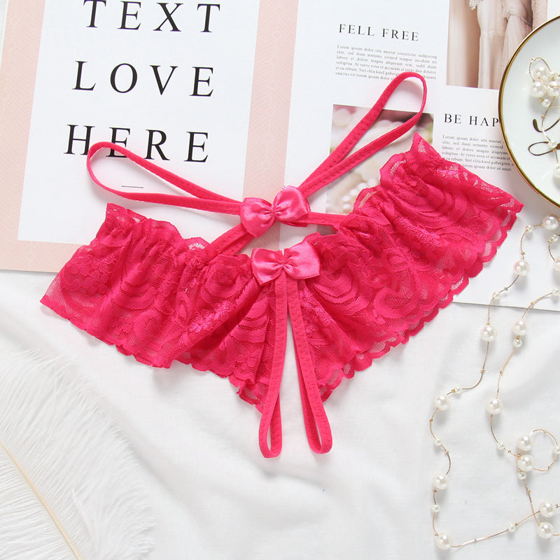 Women's Underwear Transparent Temptation T-shaped Panties Low Waist Lace Crotch-free Breathable Briefs 3ccb9c34 551f 42fa b60