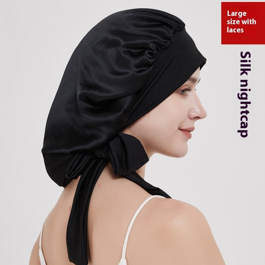 Wide-brimmed Lace-up Adjustable Elastic Large Silk Nightcap 3cd6aa2c 9ba7 49ef 883f e588403715b9 trans