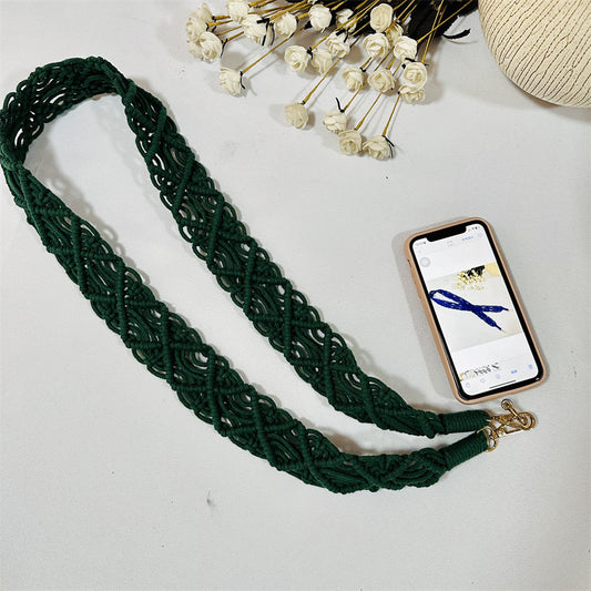 Woven Replacement Handbag Strap Widened Mobile Phone Crossbody Bag Strap Anti-lost Lanyard - 图片 1