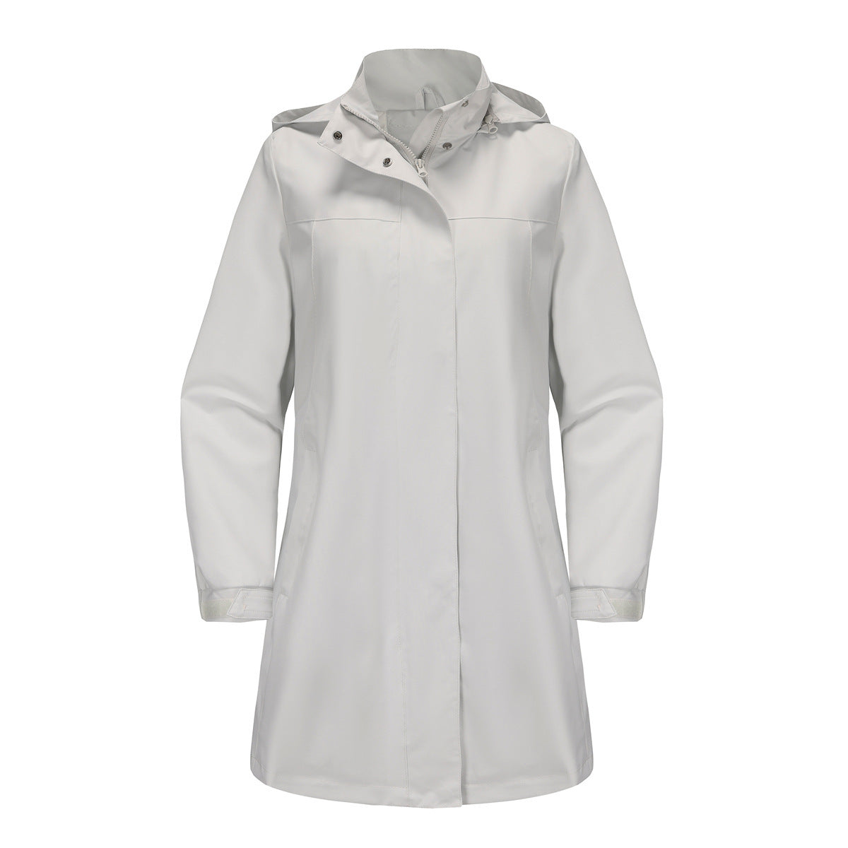 Removable Cap Waterproof Windbreaker Women's Solid Color 3cd8d353 c578 445b 86c2 e601a0c56acc