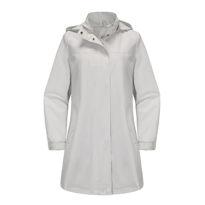 Removable Cap Waterproof Windbreaker Women's Solid Color 3cd8d353 c578 445b 86c2 e601a0c56acc
