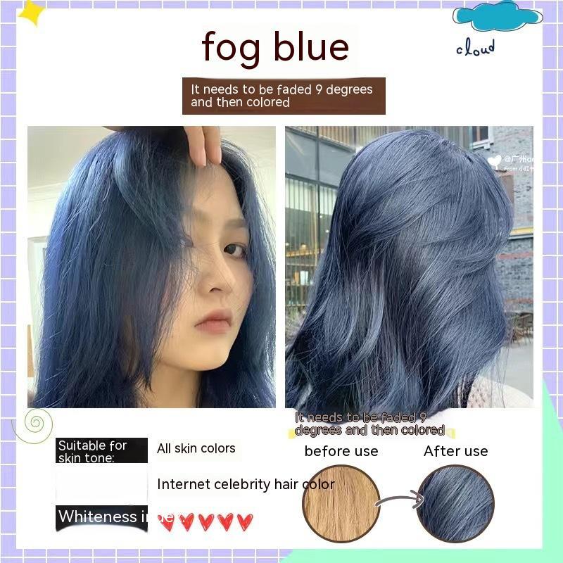 Ammonia-free Hair Color Paste Monochrome Paste Cover White Hair Multi-segment Color One-step Black Tea Gray Blue Black Hair D
