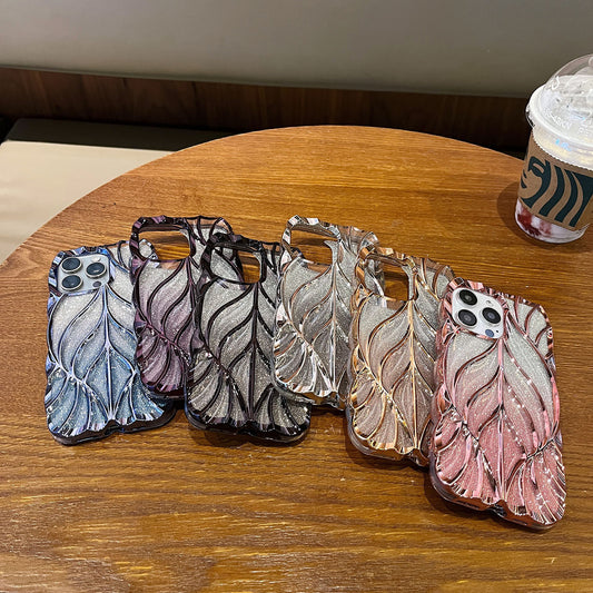 Three-dimensional Leaves Phone Case Light Luxury Electroplating 3d1eeb9c 8561 436a ad40 47a193958b25
