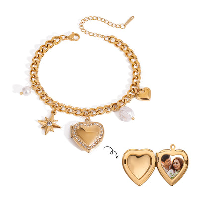 Love Chain Bracelet Fashion Titanium Steel Pearl Bow Bracelet