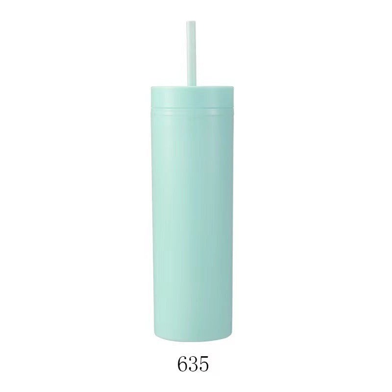 Double Layer AS Plastic Straight Body Multicolor Frosted Straw Cup 3d36381e 178a 41fa 8ebf b933ff845715