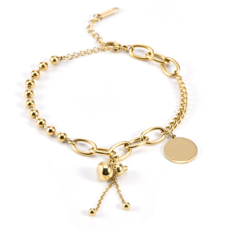 European And American Ins Cold Style Horseshoe Stitching Titanium Steel Bracelet