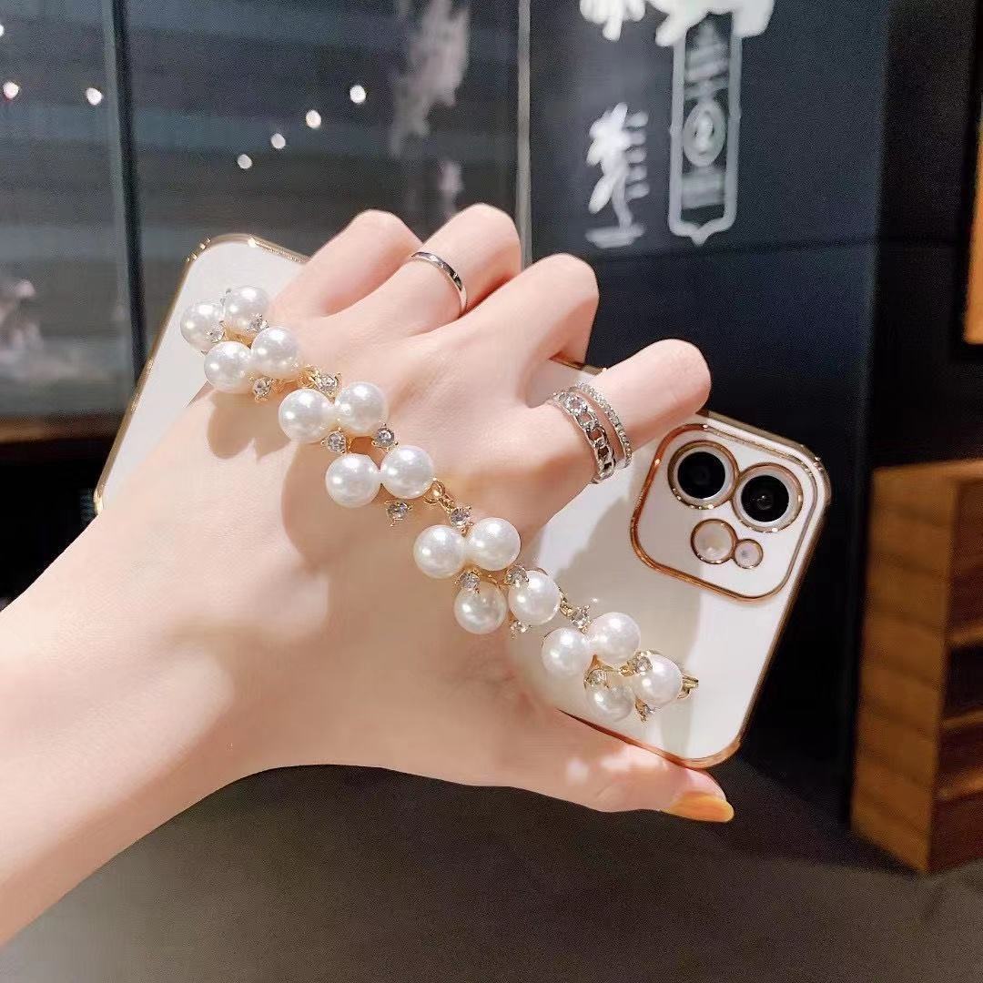 Electroplated Pearl Bracelet All-inclusive Soft Case Mobile Phone Protective Case 3d489e44 1cd1 45e8 9d38 ce59de770540