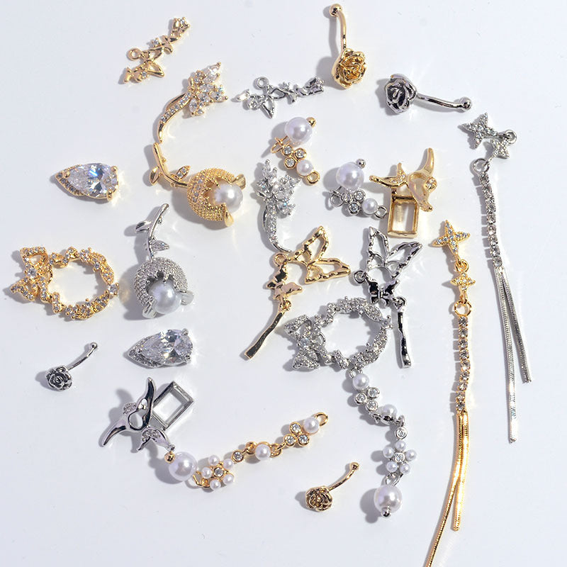 Nail Ornament Zircon Flower Tassel Chain 3d6782f6 6462 46fa bc1b 0626f0d4aaee