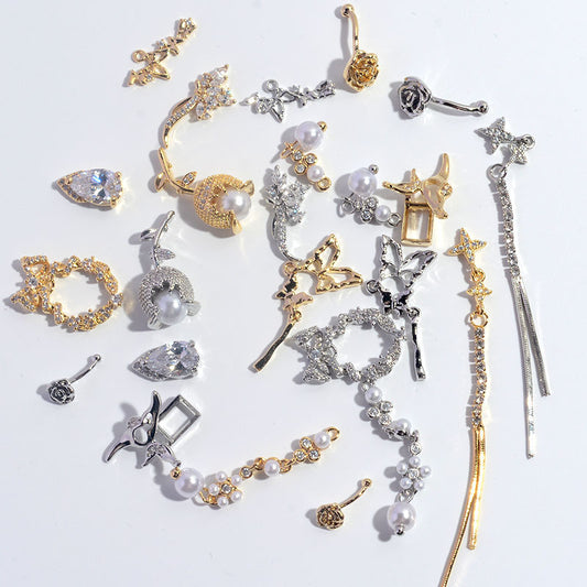 Nail Ornament Zircon Flower Tassel Chain 3d6782f6 6462 46fa bc1b 0626f0d4aaee