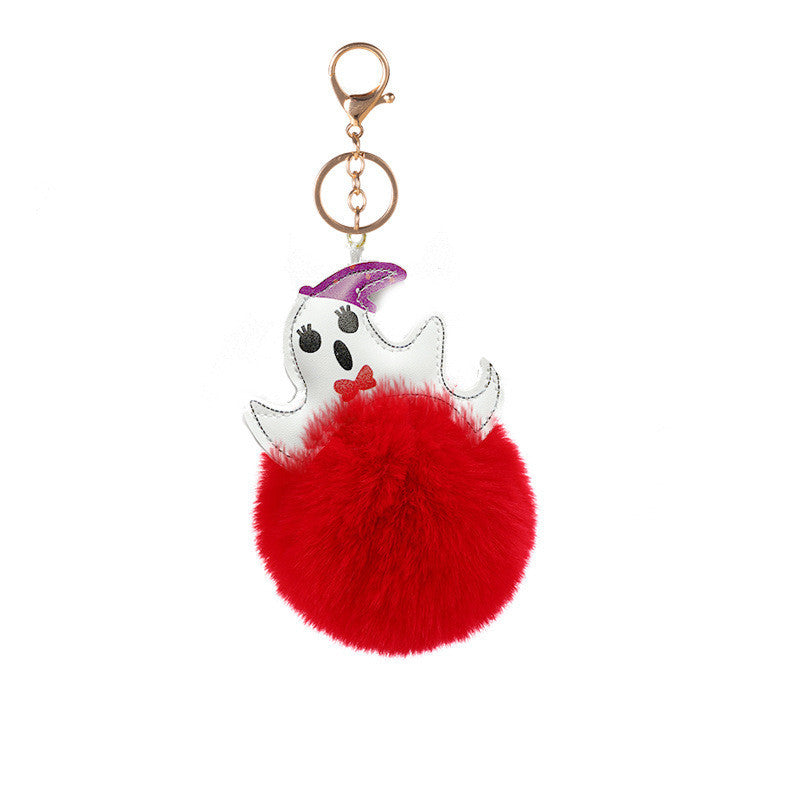 Halloween Ghost Funny Fur Ball Keychain Pendant 3d715cca 49b7 4c09 8f64 0a3565e9ab61