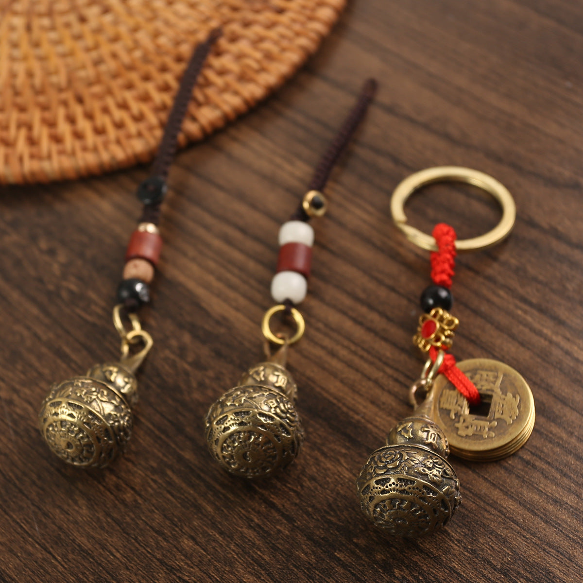 Retro Rich Gourd Middle Opening Pure Copper Keychain Pendant 3d71b987 fedd 4e8a a589 b4a9d7dee39e
